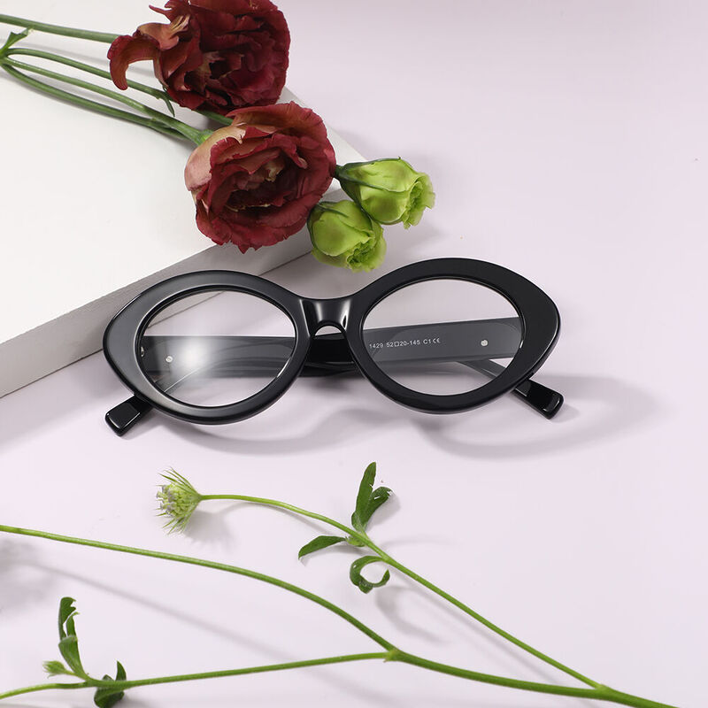 Maree Oval Black Glasses