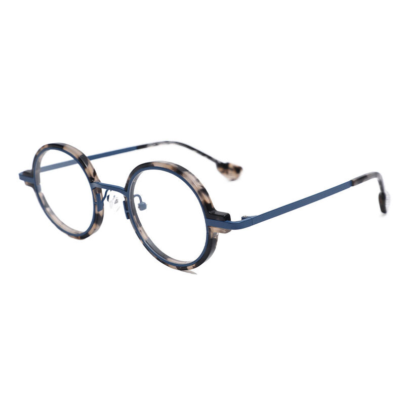 Ateou Round Blue Glasses