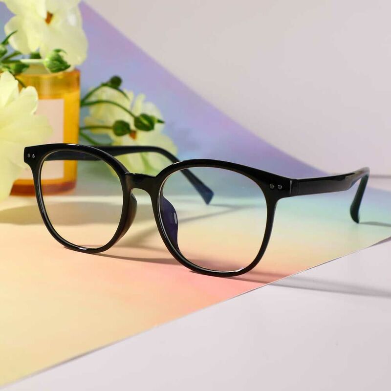 Conno Round Black Glasses