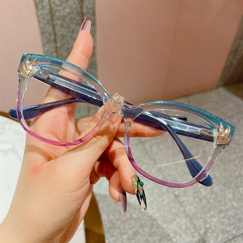 Coverdalee Cat Eye Purple Glasses