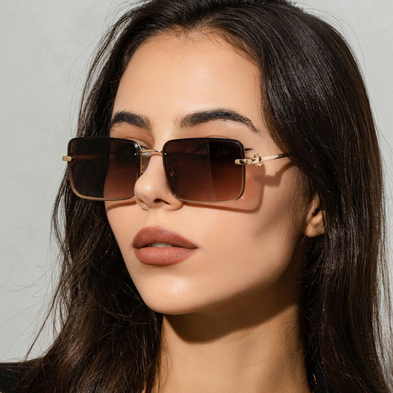 Mackie Rectangle Brown Sunglasses