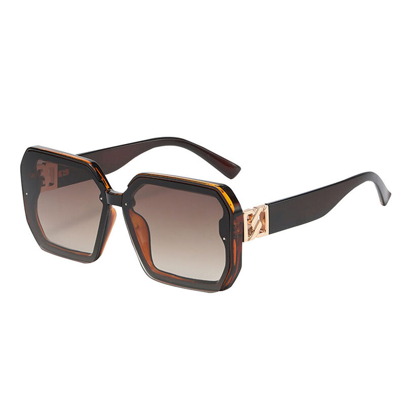 Cloudy Quadratische Braune Sonnenbrille