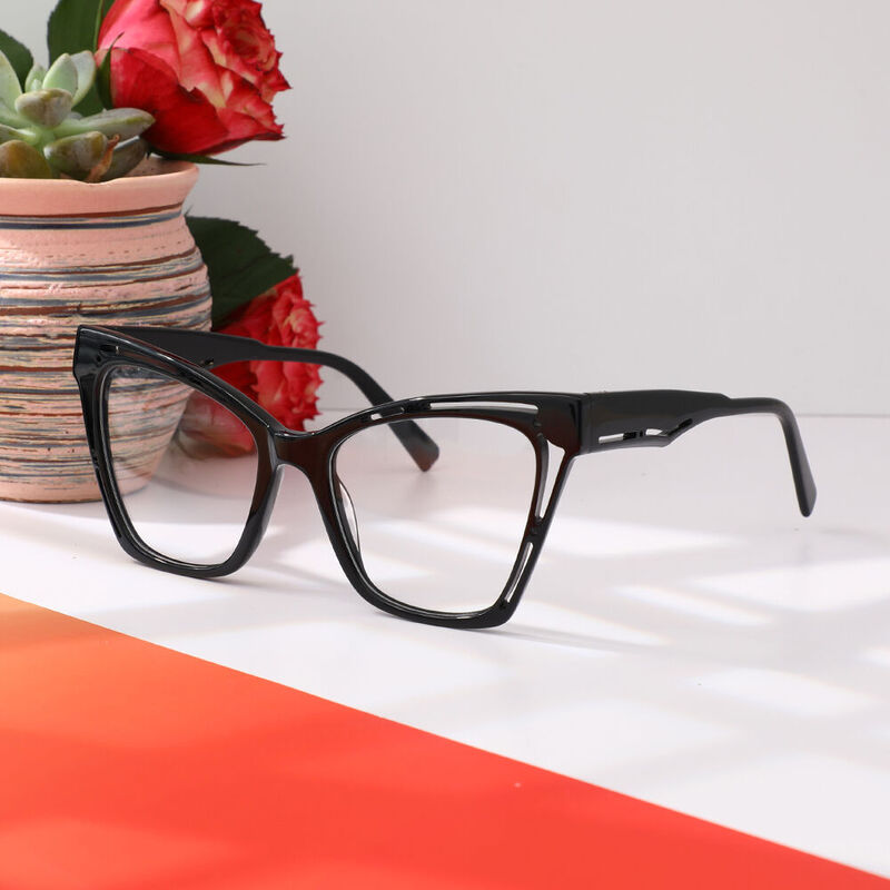 Vanese Cat Eye Black Glasses