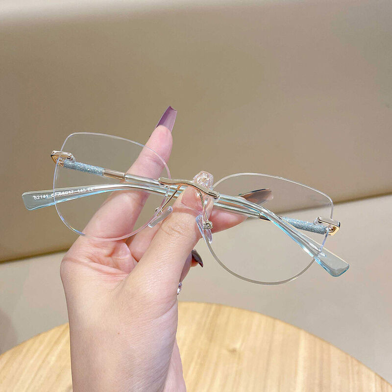 Isaacs Cat Eye Blue Glasses