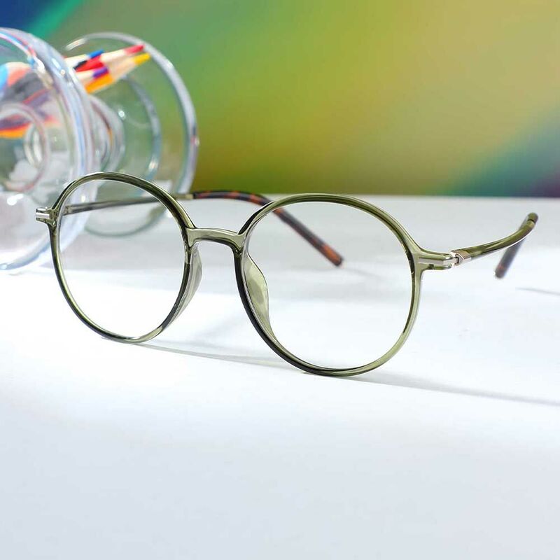 Maureen Round Green Glasses