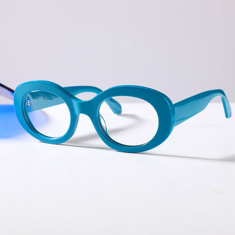 Donahue Oval Blue Glasses