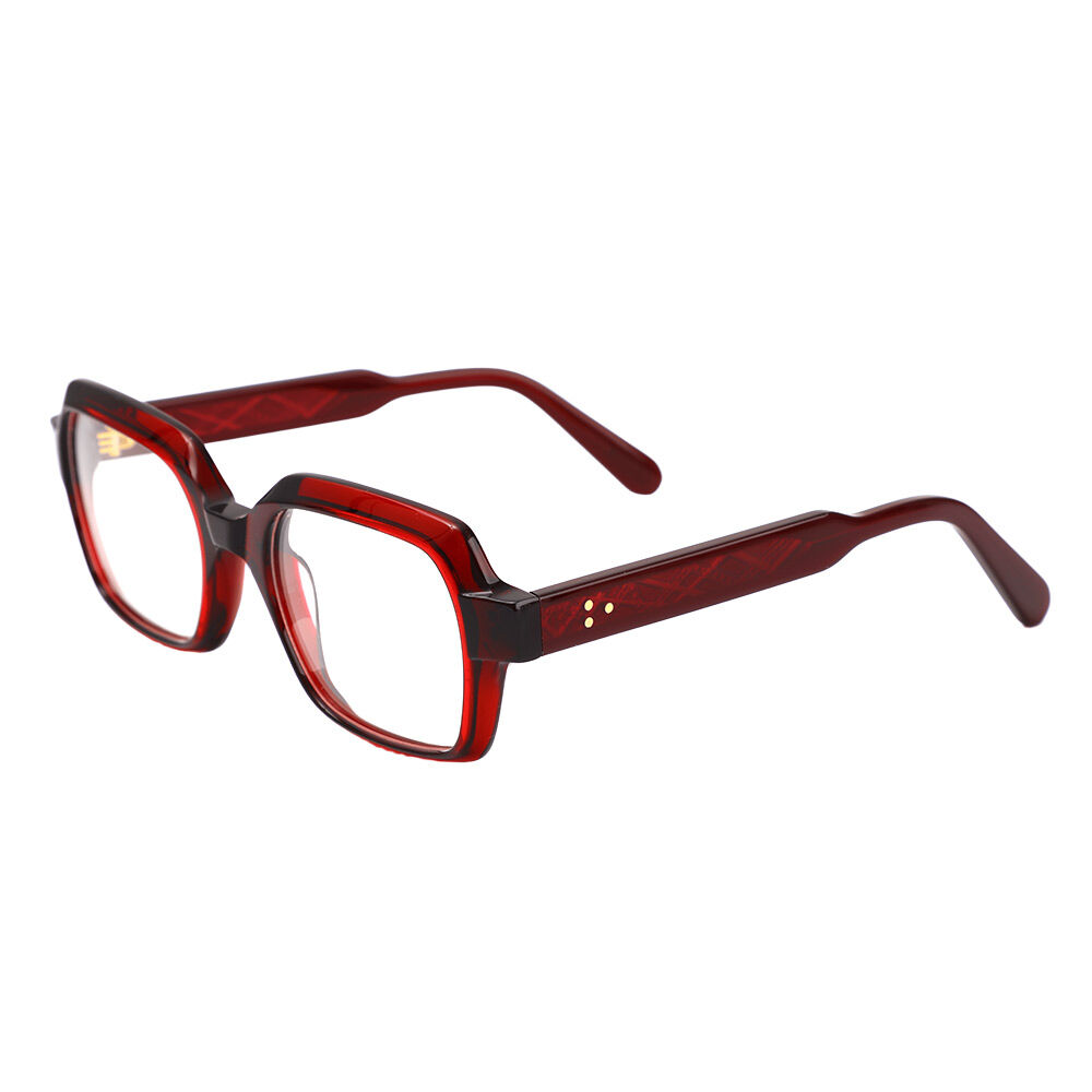 Bulwe Quadratische Rote Brille