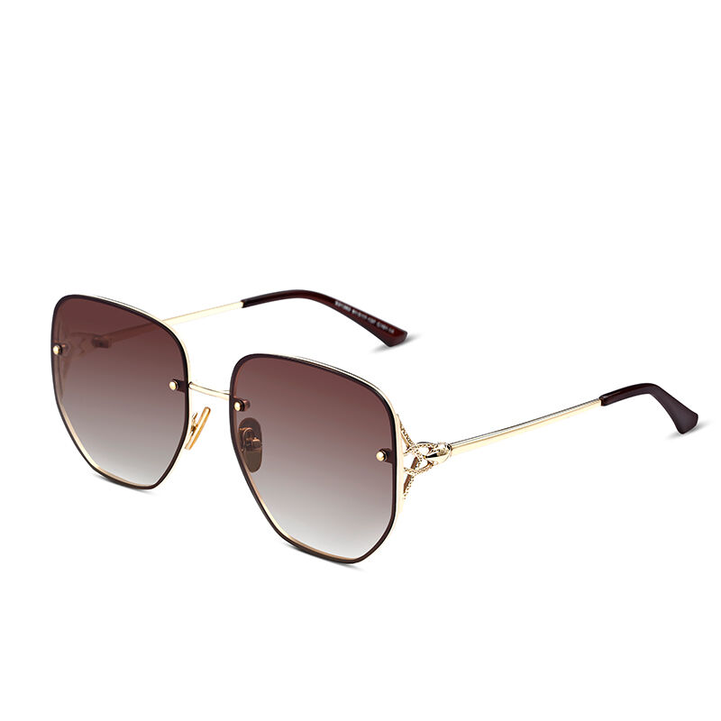 Prance Geometric Brown Gradient Sunglasses
