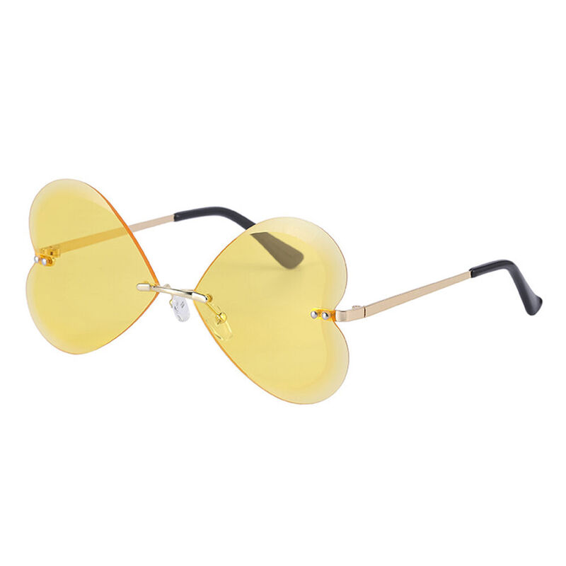 Janet Heart Yellow Sunglasses