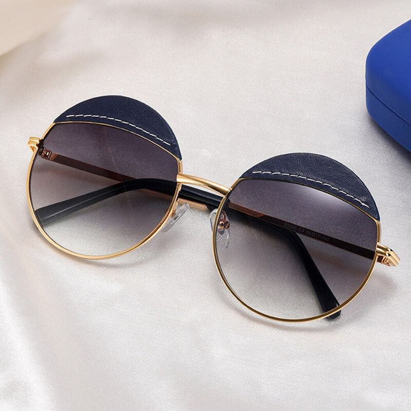 Rory Round Blue Sunglasses