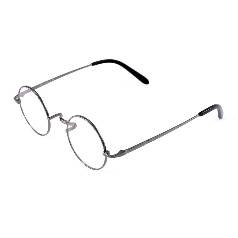 Pitman Round Gunmetal Glasses