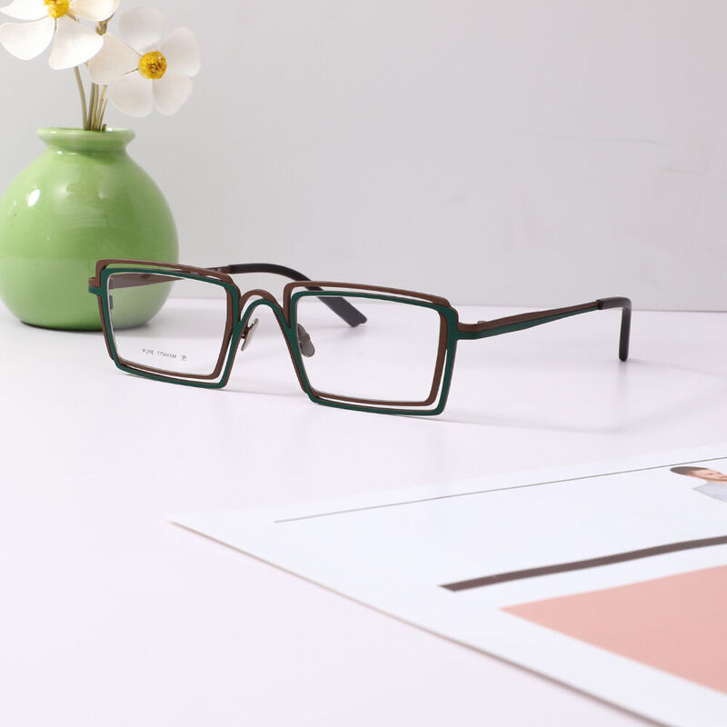 Colinee Rechteckige Braune Brille