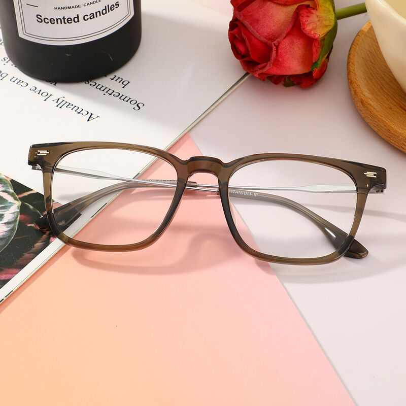 Polly Square Brown Glasses