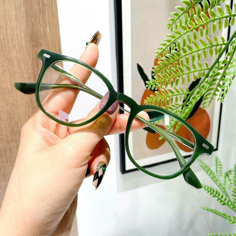Alger Square Green Glasses