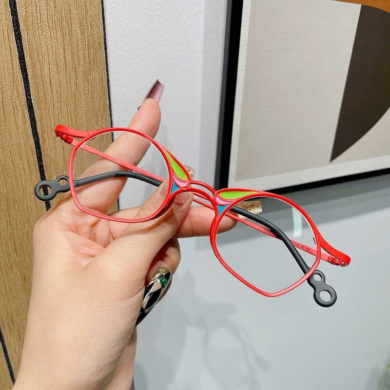 Maria Geometric Red Glasses