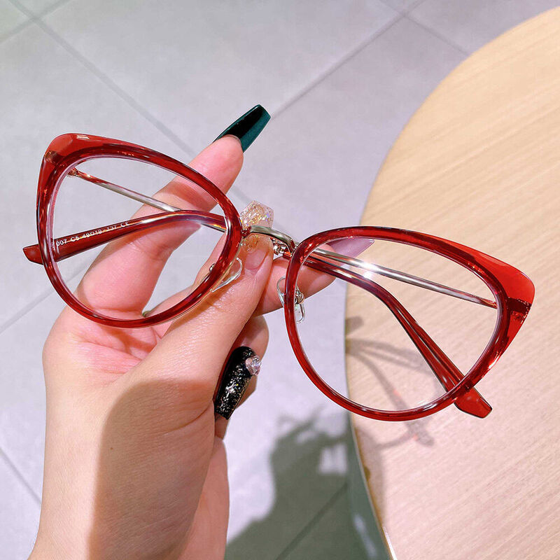 Dupontei Cat Eye Red Glasses