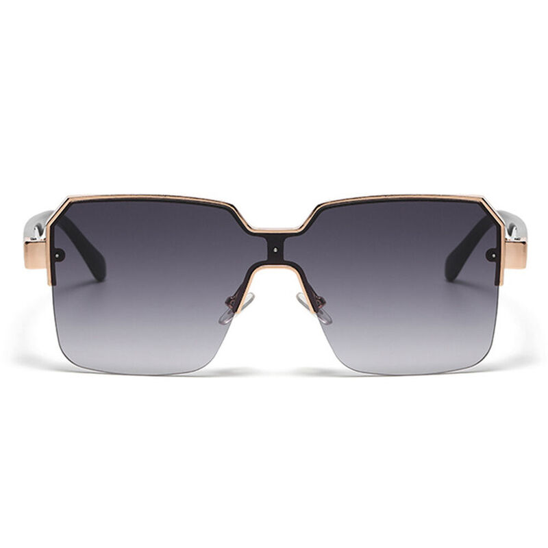 Cuba Quadratische Graue Sonnenbrille