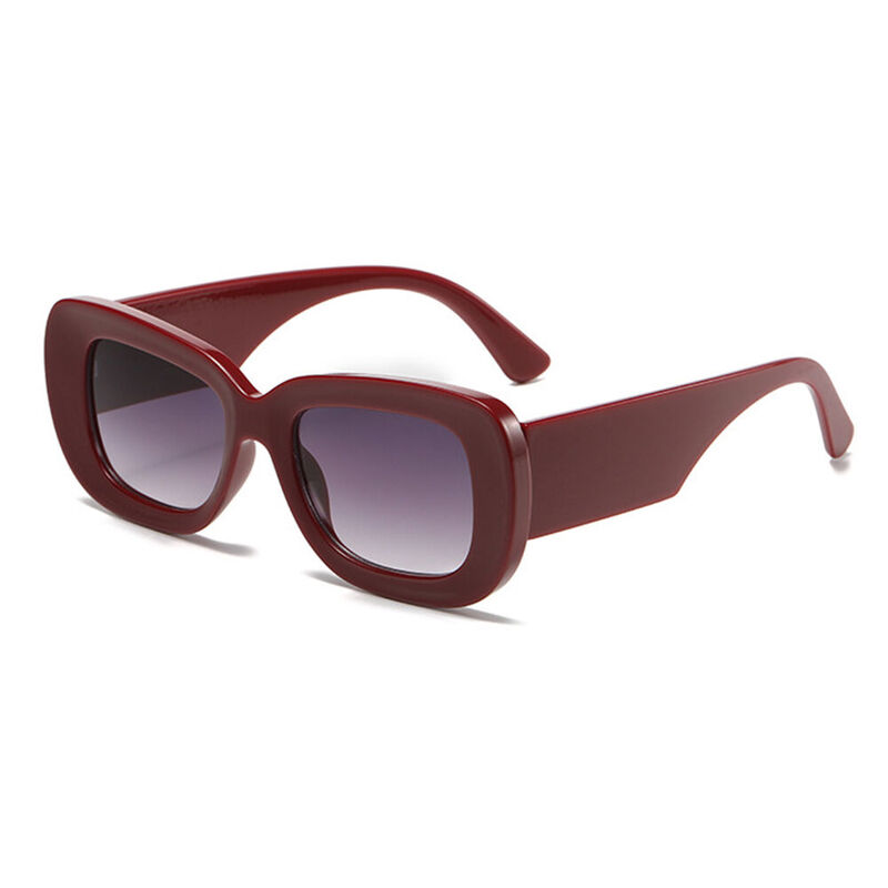 Swan Oval Red Sunglasses