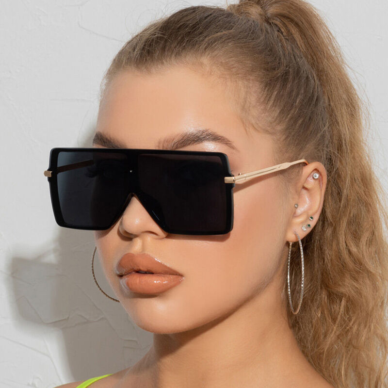Elaine Square Black Sunglasses
