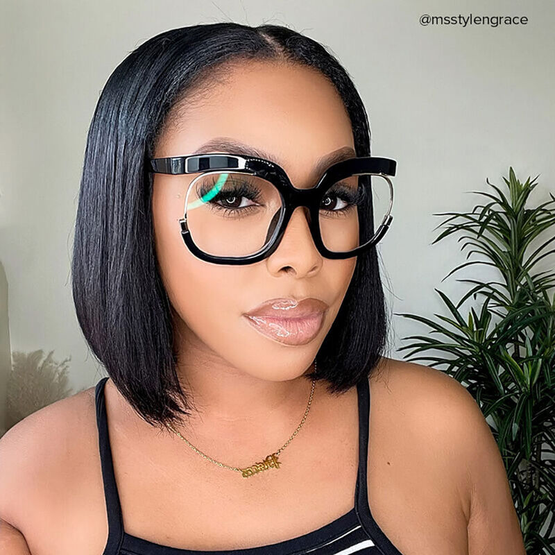 Hazel Round Black Glasses
