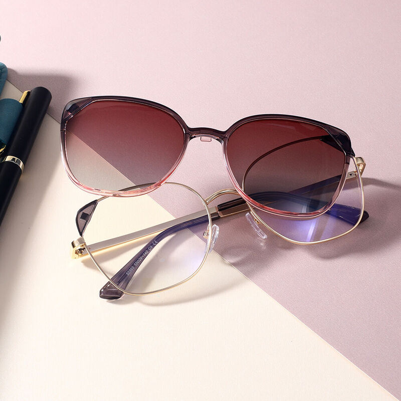 Stroll Cat Eye Gray Pink Glasses