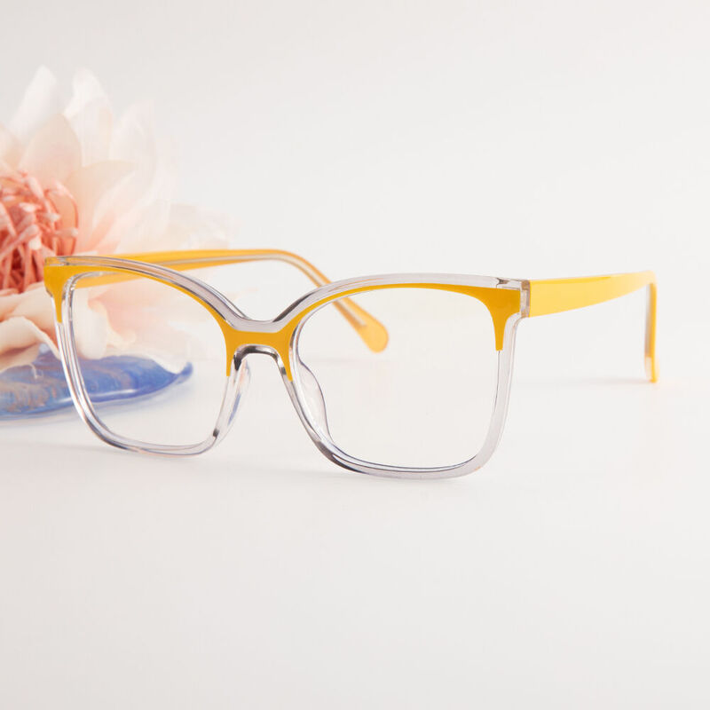 Aubrey Cat Eye Yellow Glasses