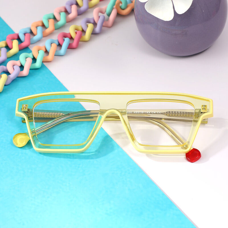 Lastor Square Yellow Glasses