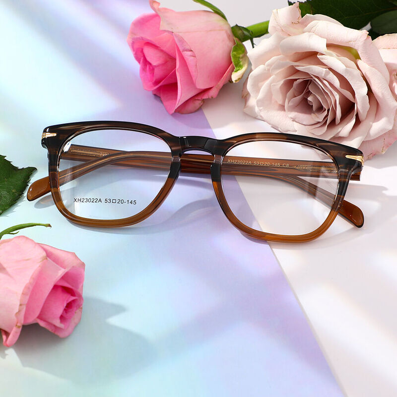 Dorothe Quadratische Braune Brille