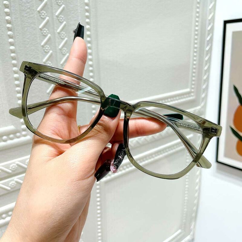 Bertha Square Green Glasses
