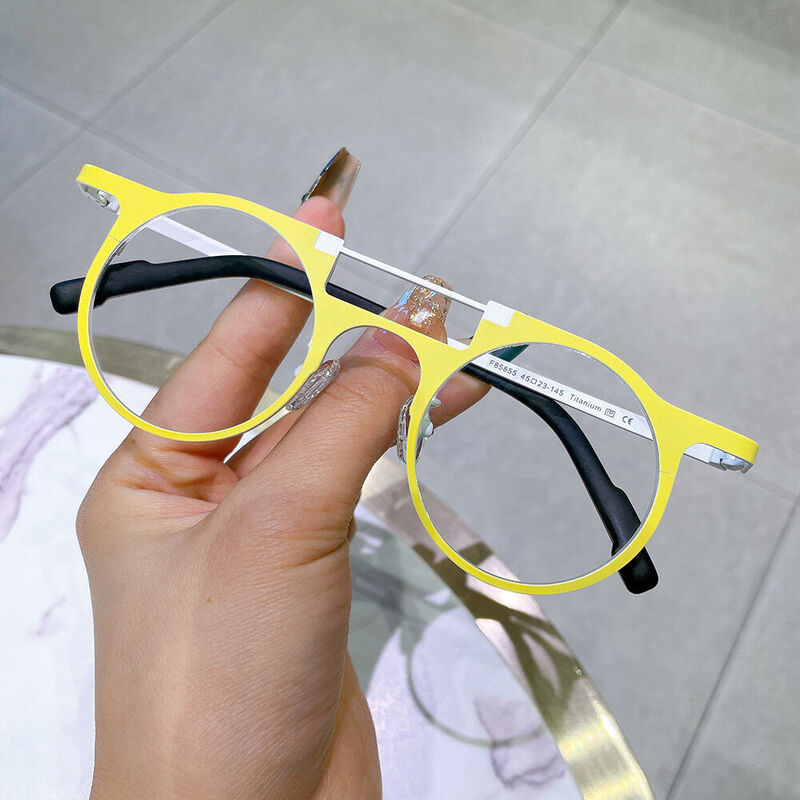 Woolley Round Yellow Glasses