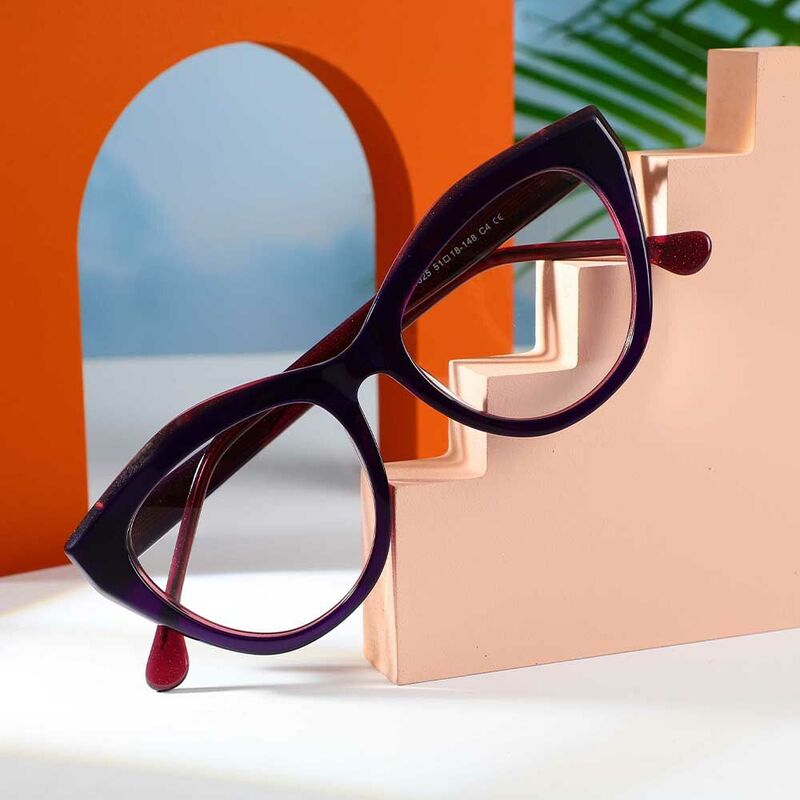 Deirdre Cat Eye Lila Brille