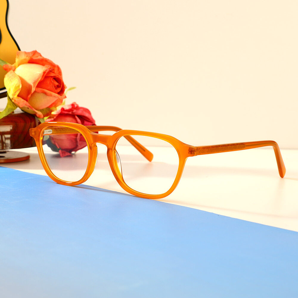 Bertha Square Orange Glasses