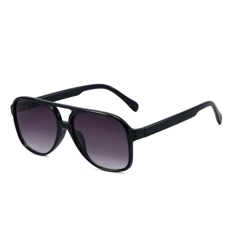 Ashton Aviator Square Black Grey Sunglasses - Aoolia.com