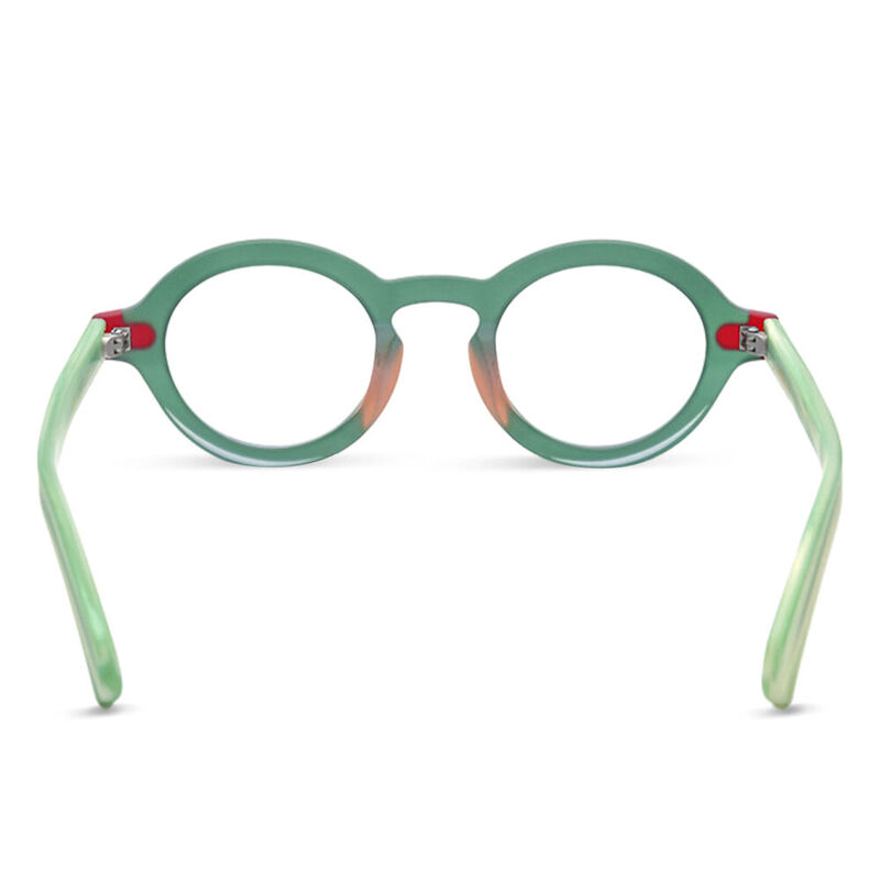 Rhys Round Green Glasses