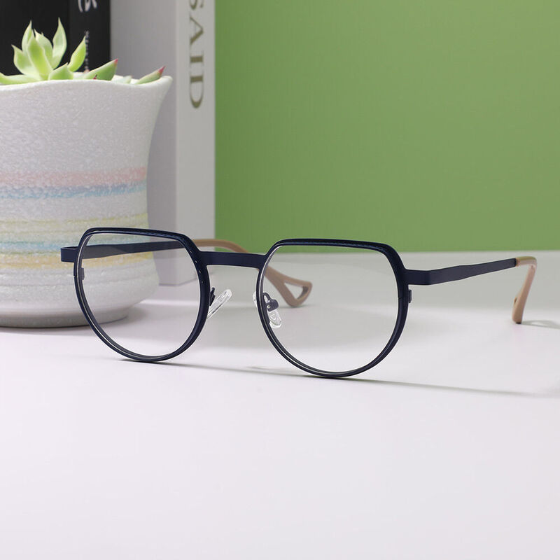 Albec Oval Blue Glasses