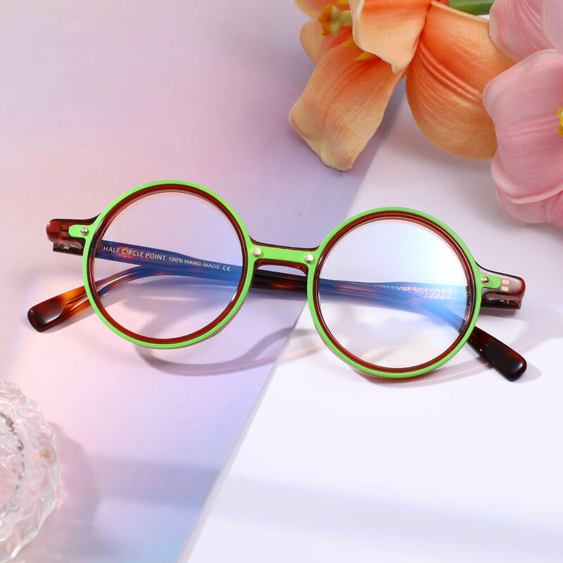Mira Runde Grün Brille