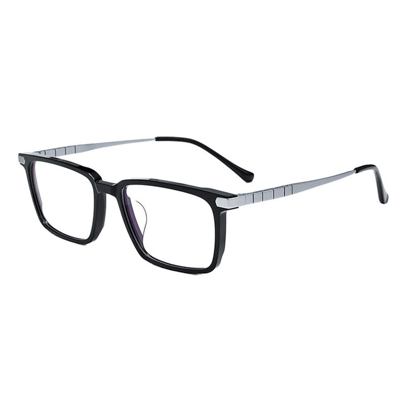 Lytton Rectangle Black Glasses