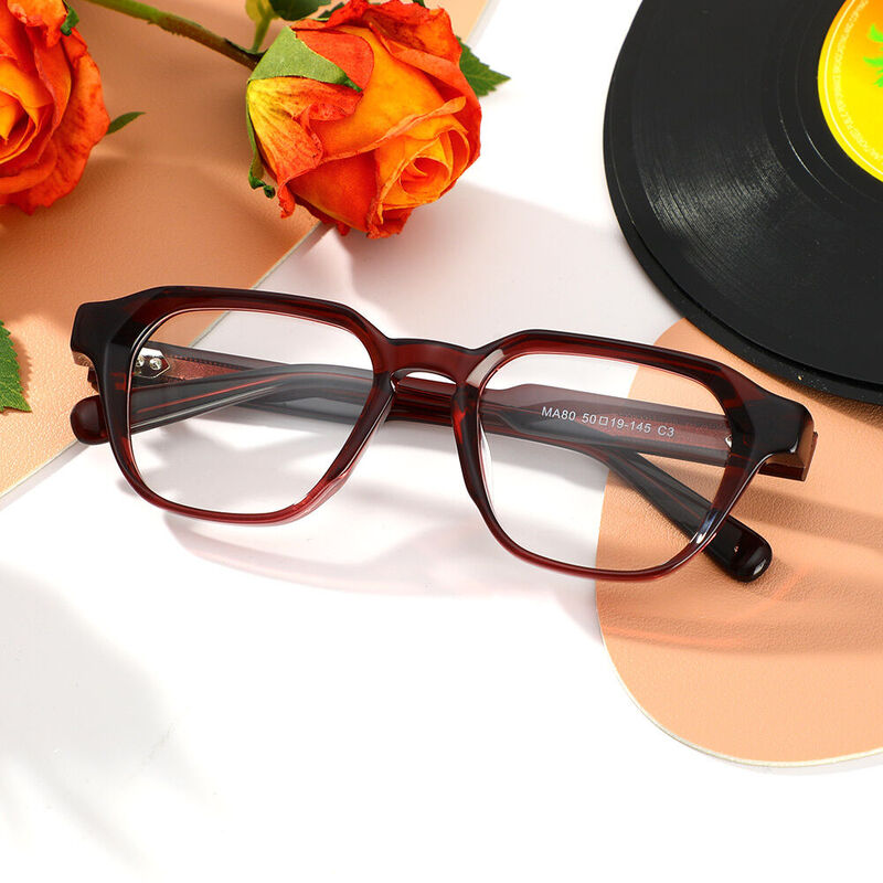 Patrick Square Red Glasses
