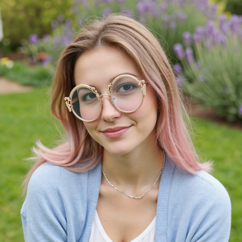 Juliana Runde Goldene Brille