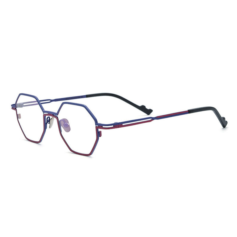 Haley Geometric Blue Glasses