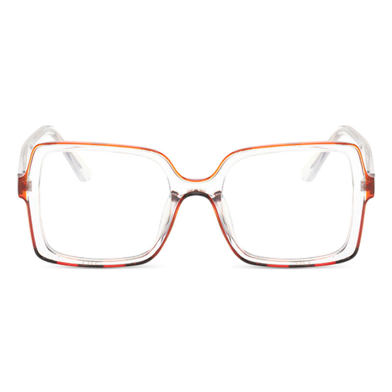 Jade Square Orange Glasses