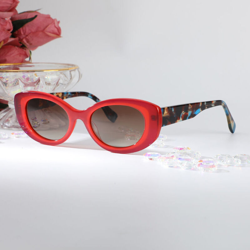 Luna Cat Eye Red Sunglasses