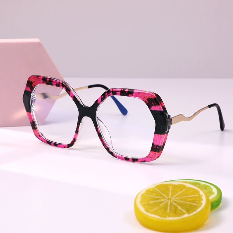 Clara Geometric Pink Glasses