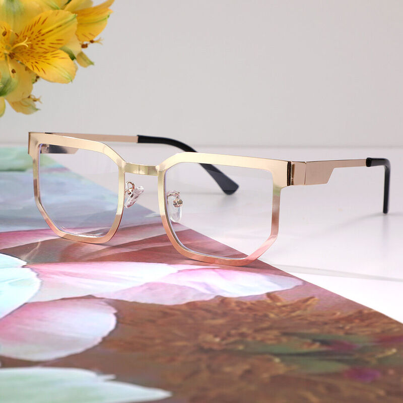 Bello Geometric Gold Glasses