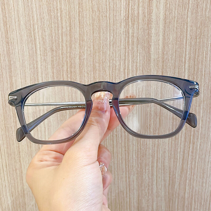 Montgoe Square Grey Glasses
