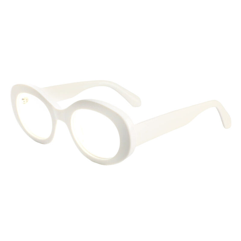Donahue Oval White Glasses