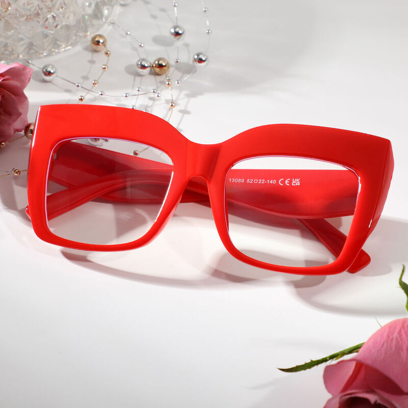 Beaufort Cat Eye Red Glasses