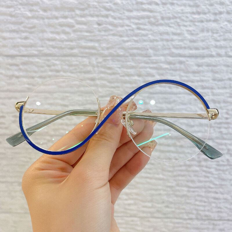 Hilary Round Blue Glasses