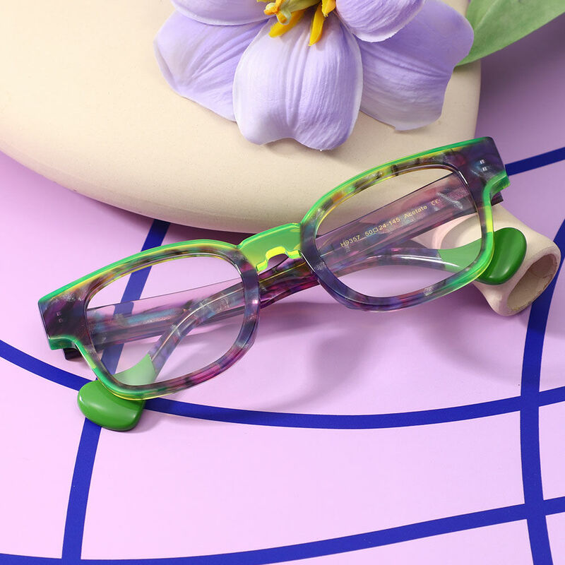 Annar Square Purple Glasses