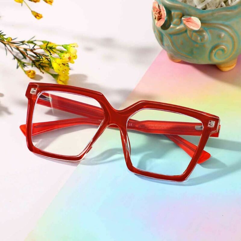Jenning Square Red Glasses